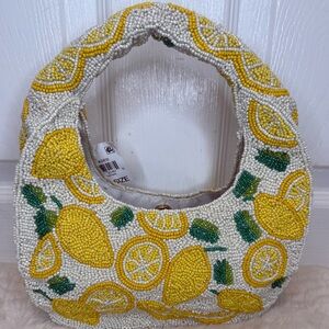 Lemon Beaded Mini Bag